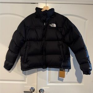 NWT North Face Retro Nuptse Jacket with Packable Hood (rolled under collar)